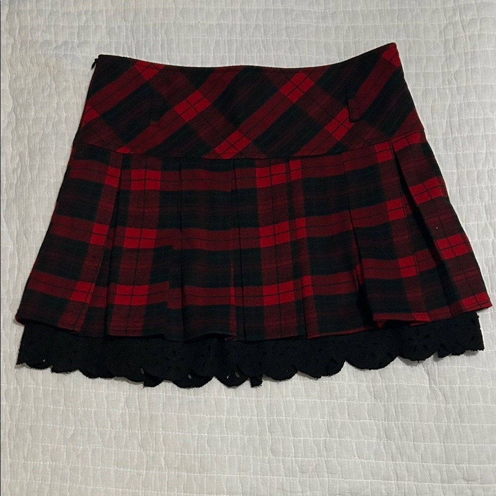 Plaid Red and Black Mini Skirt